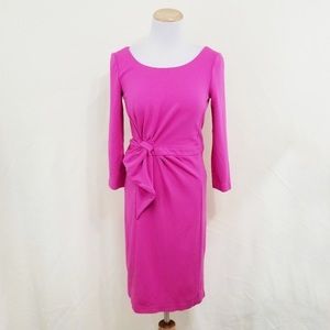 Armani Collezioni hot pink dress ruched side knot